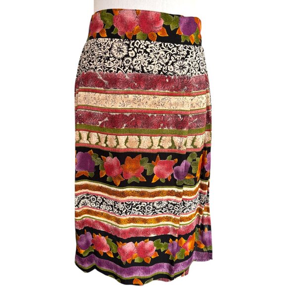 In Group ltd Vintage 80s abstract mixed floral skirt set w attached jacket sz 8 - Picture 3 of 16